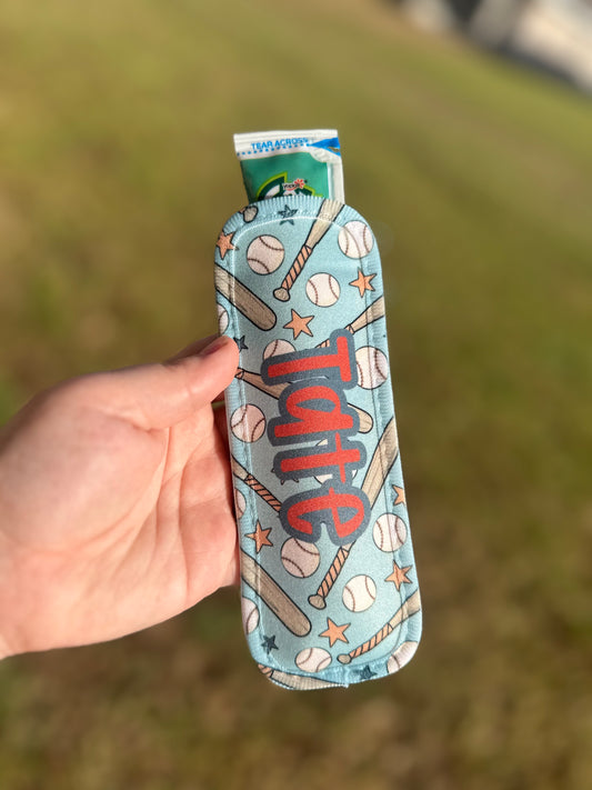 Baseball Print Popsicle Holder