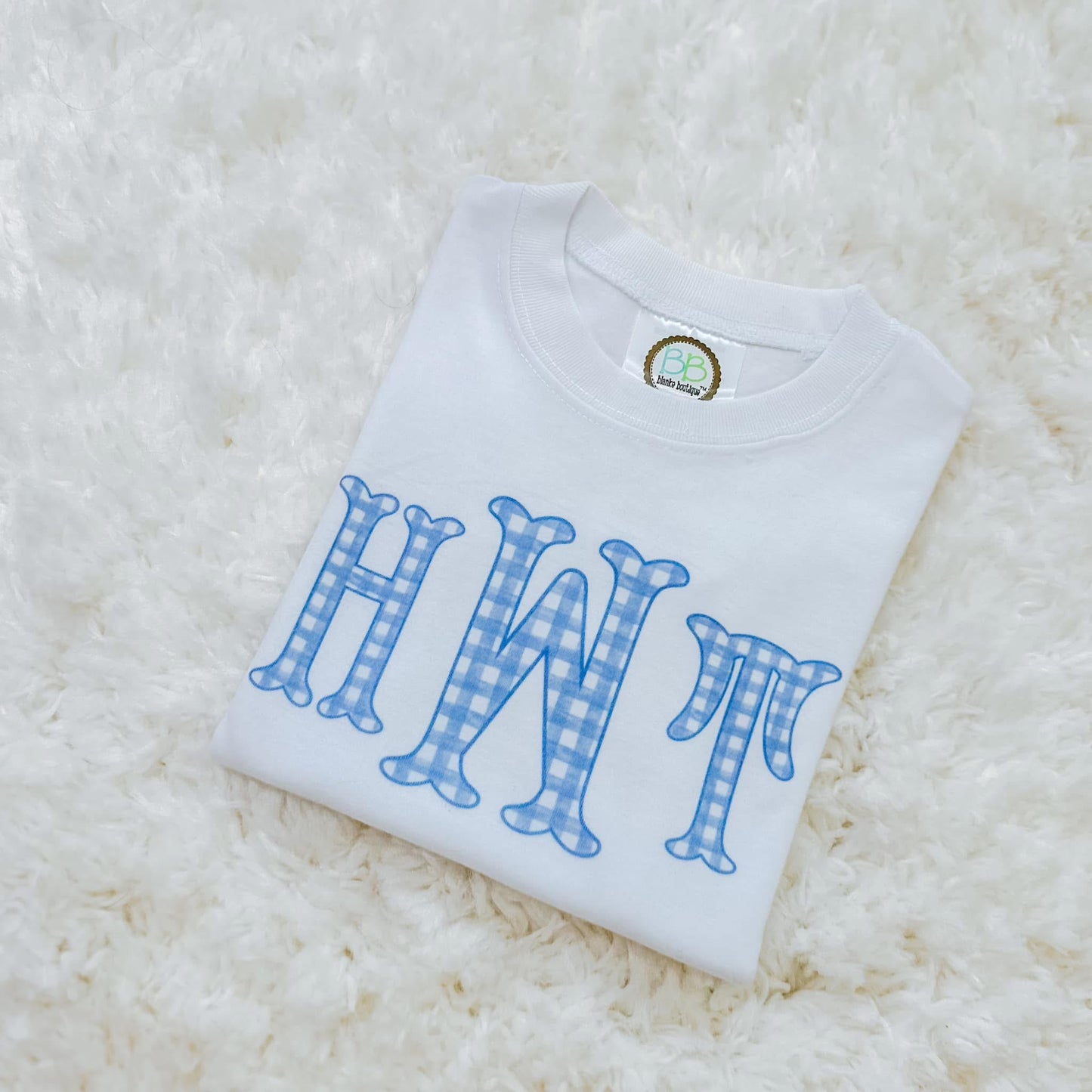Blue Gingham Monogram