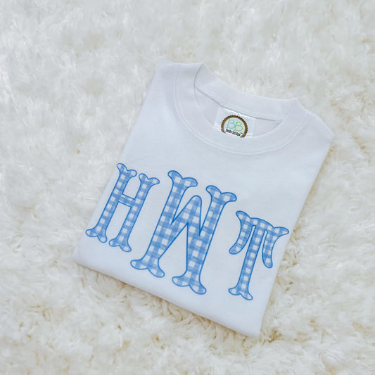 Blue Gingham Monogram